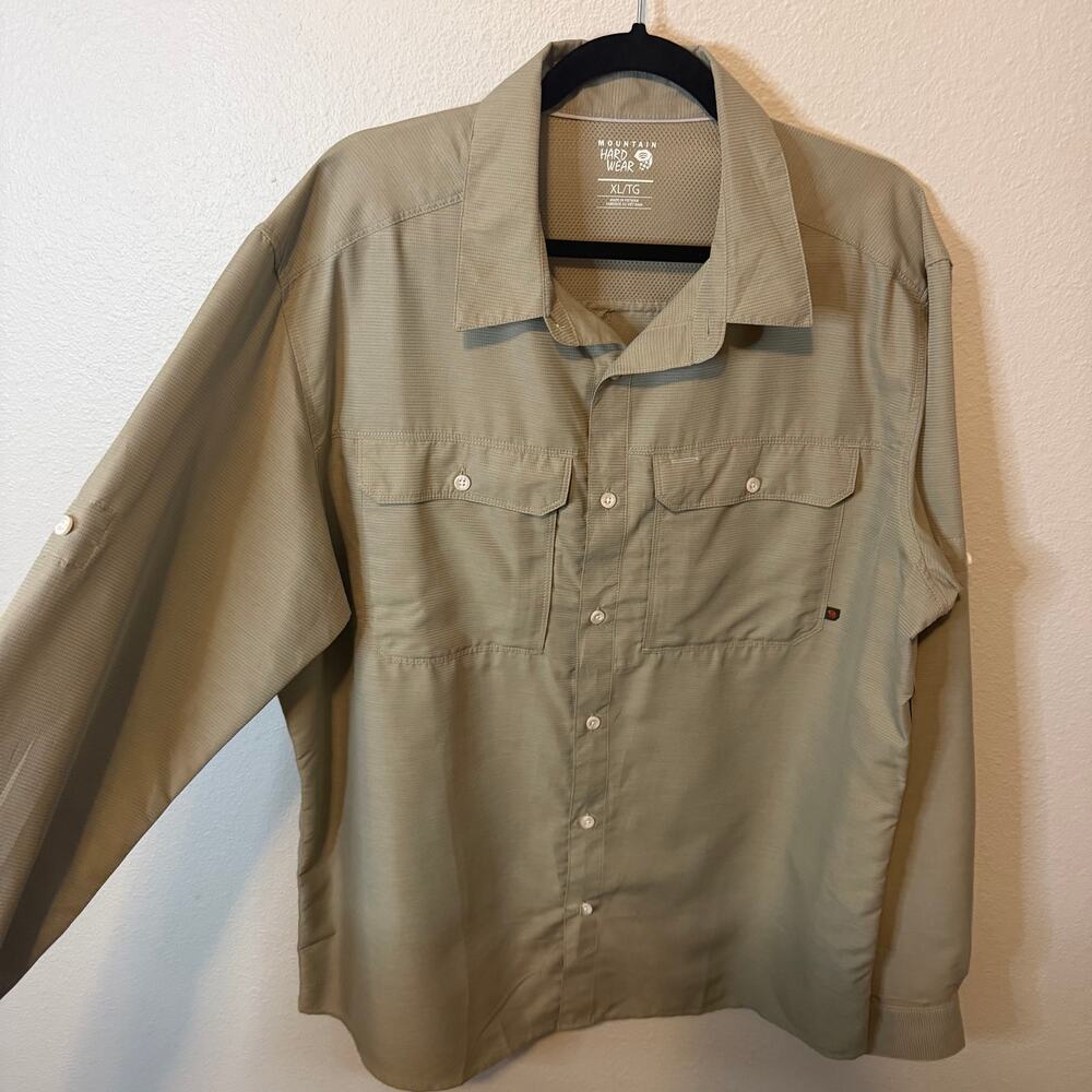 Mountain Hard Wear Canyon Long Sleeve Shirt Tan Men's Size XL
